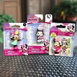 💖💕Set of 3 DISNEY JR MINNE MOUSE SMALL FIGURE TOYS